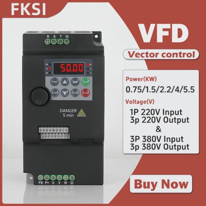 Inverter VFD 0.75KW 1.5KW 2.2KW 4KW 5.5KW Frequency Inverter 1PH/3PH 220V 380V Output Converter Var