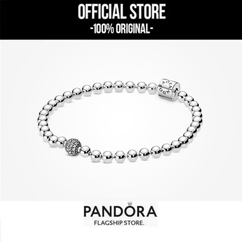 【💯สินค้าแท้💎】Pandora Beads & Pavé Bracelet With Gift Box Packaging ✨