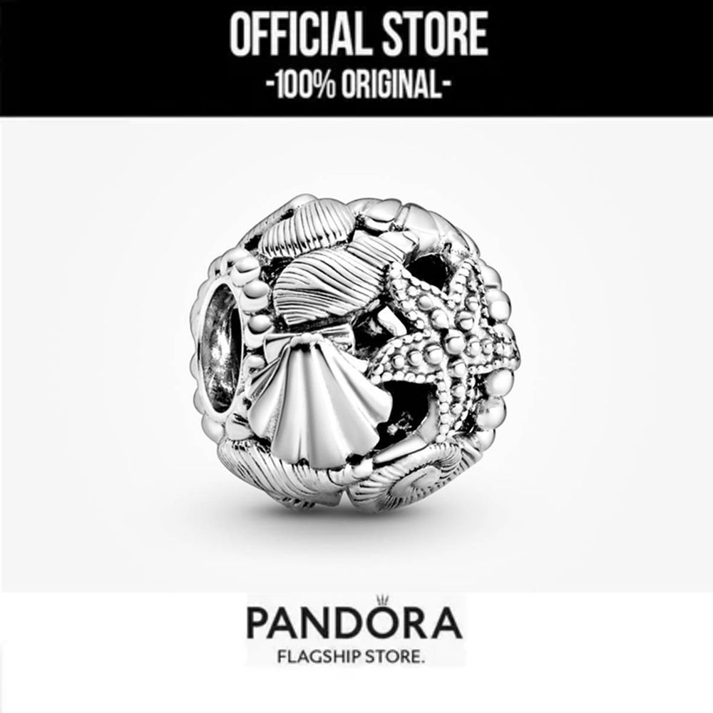 【💯สินค้าแท้💎】Pandora Openwork Starfish, Shells & Hearts Charm ของขวัญ ที่ดี ที่สุด✨