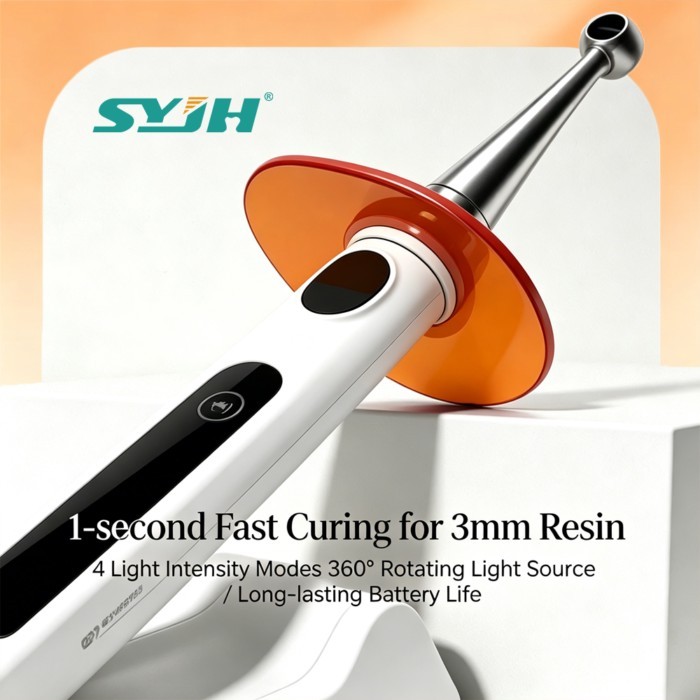 SYJH 5W Dental Photocuring Resin Lamp 1200-2500 mW/cm², 4 Light Modes, Cures 3mm Resin in 1s, Metal