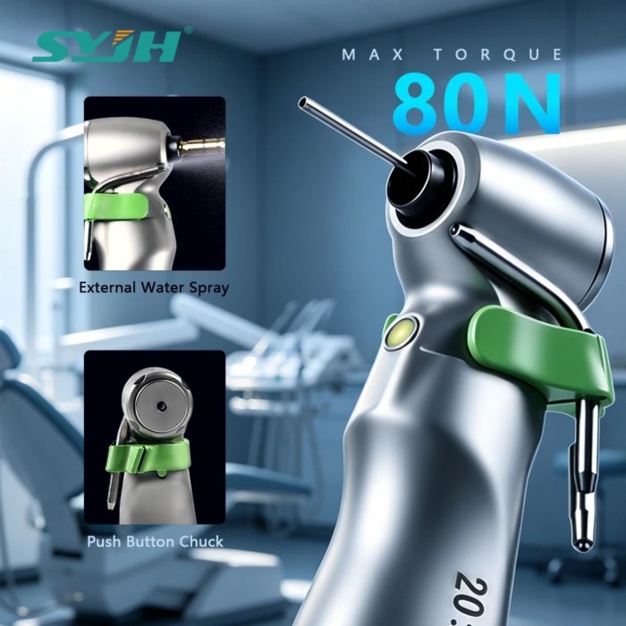 SYJH 20:1 Dental Implant Handpiece Contra Angle External Water Way Reduction Speed Handpiece Dental