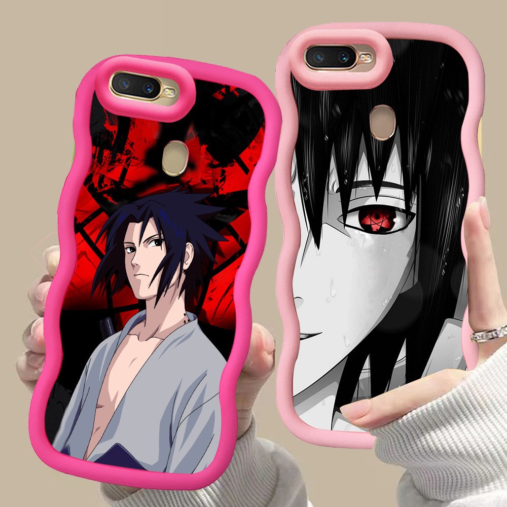 MERAH D-30 อะนิเมะ Naruto สีชมพูสีแดงสําหรับ OPPO A12 A12S A5S F9 A7 A11K Pro สีดํา