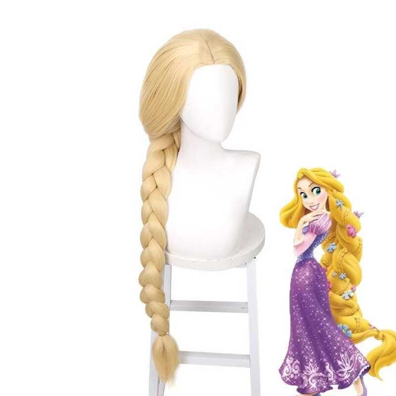 Silky Rapunzel วิกผม Magic Romance Princess Le Pei พร้อม Braids Golden คอสเพลย์จําลองหมวกเต็ม chenw2