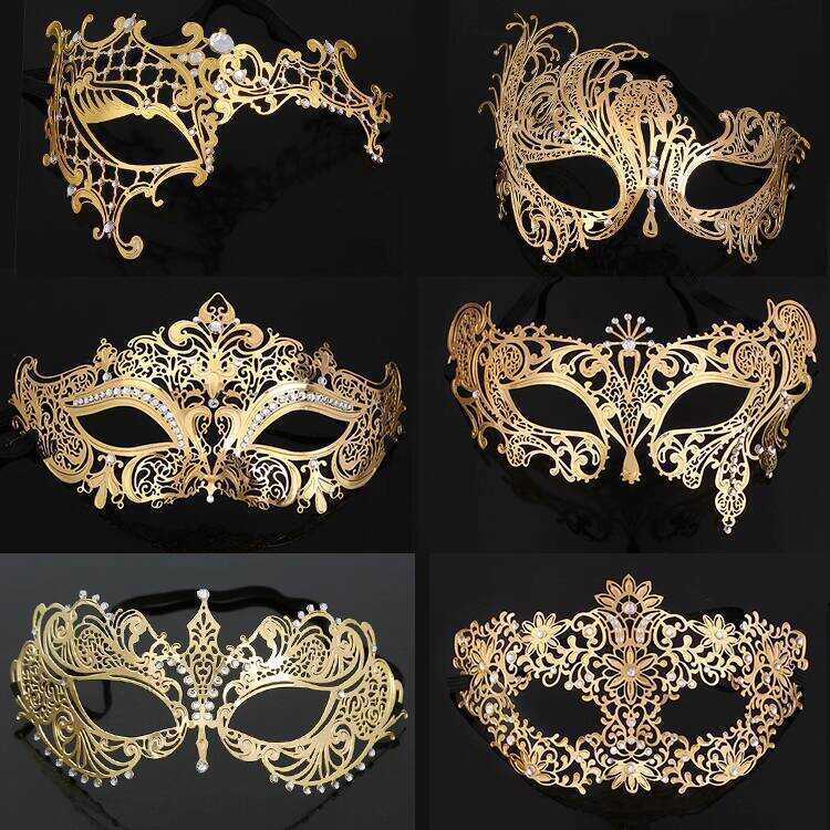 Venice หน้ากากโลหะหญิง Masquerade Party cospy Dress Up Mask หน้ากากผู้ใหญ่ชาย