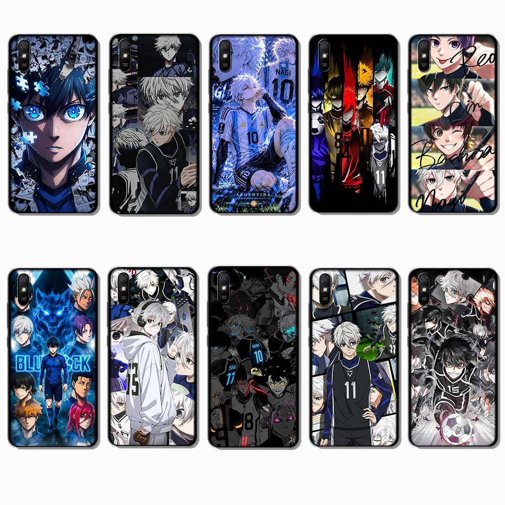 เคสโทรศัพท์สีดํานุ่มสําหรับ Xiaomi Redmi 6A 7A 8A 7 8 9 9A 9i 9C BLUE LOCK caseg