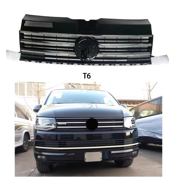 Front Bumper Upper Radiator Cover Racing Grille 7E5 853 651C/653C For Volkswagen Multivan T6 2016-2