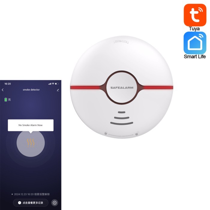 Smart Life Tuya Smoke Detector Home Security Fire Alarm 2.4G WiFi Sensor Standalone Wireless Cigare