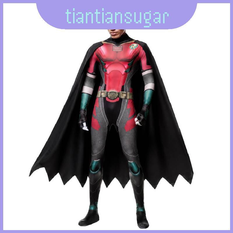 Robin Dc Titans ชุดซูเปอร์ฮีโร่พร้อมผ้าผสมสําหรับงานปาร์ตี้และคอนเวนเจอร์