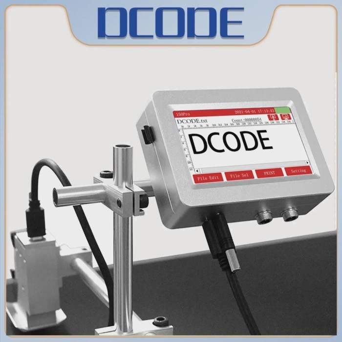 DCODE 150PRO 12.7mm Online Printer Thermal Inkjet Printer QR Barcode Batch Number Logo Expiry Date