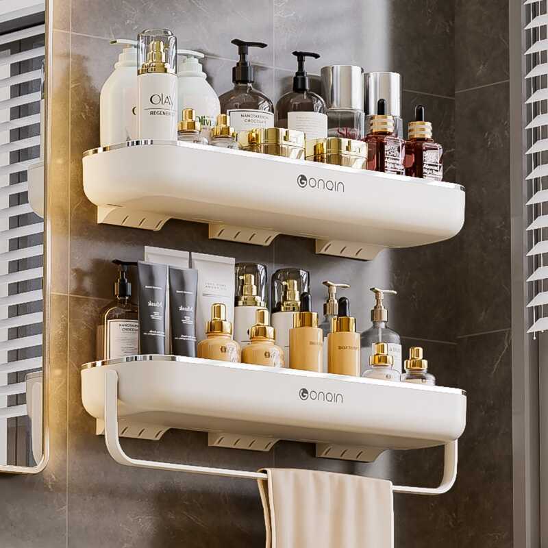 Organizer Wall Mounted Draining Rack Skincare Product Cleaning Tools Shampoo  Tissue Storage Shelf