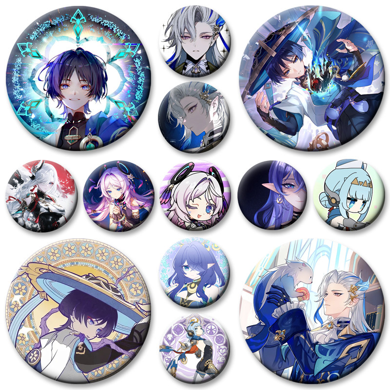 Neuvillette Shenhe Wanderer Ineffa Citlali Lauma Kaeya ตัวการ์ตูนเข็มกลัดเกมอะนิเมะ Genshin Impact B