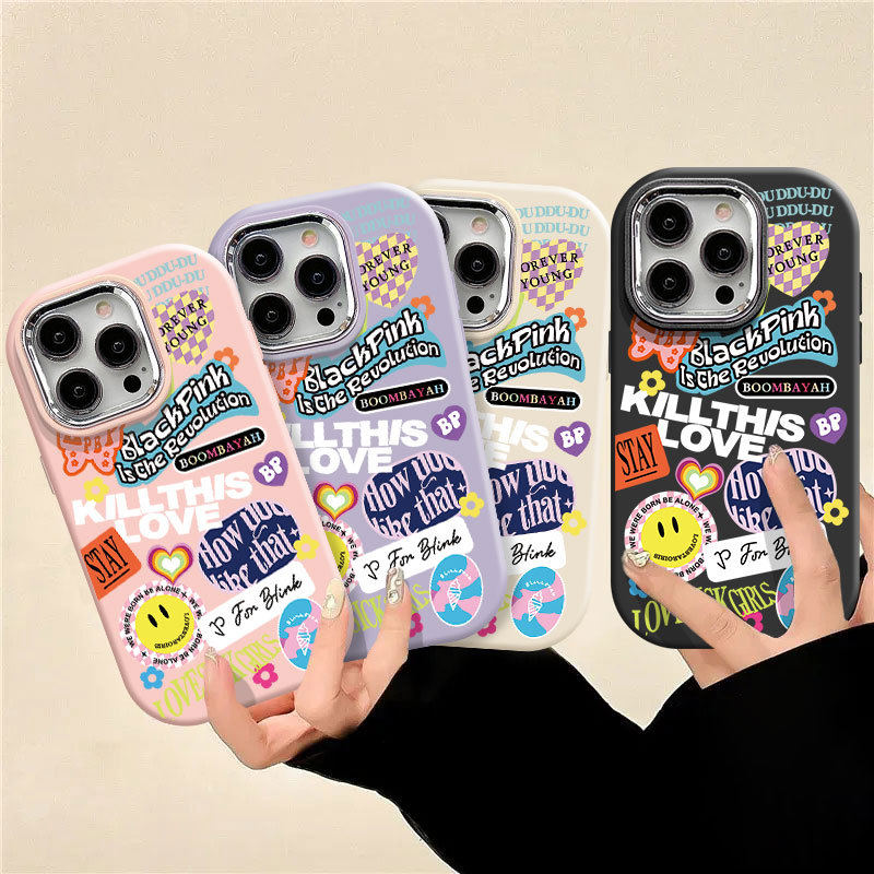 Blackpink แฟชั่นGraffiti BlackPinkตัวอักษรยิ้มเคสโทรศัพท์สําหรับVIVO 1906 1901 1902 1904 1940 1915 1