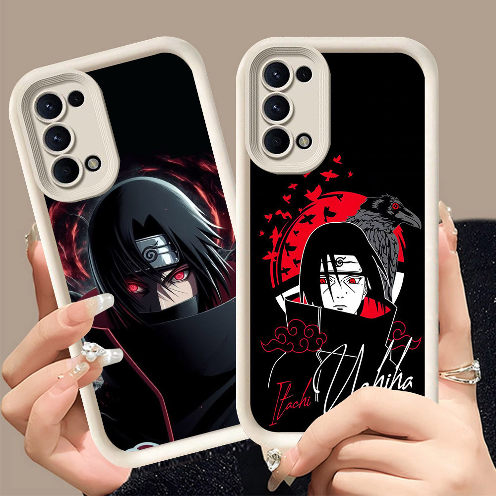Q-18 Naruto Akatsuki ขาวดำเคสโทรศัพท์หรับ OPPO Reno 5F 5 4F Iite 4 5Z Lite 5G ปกสีชมพู