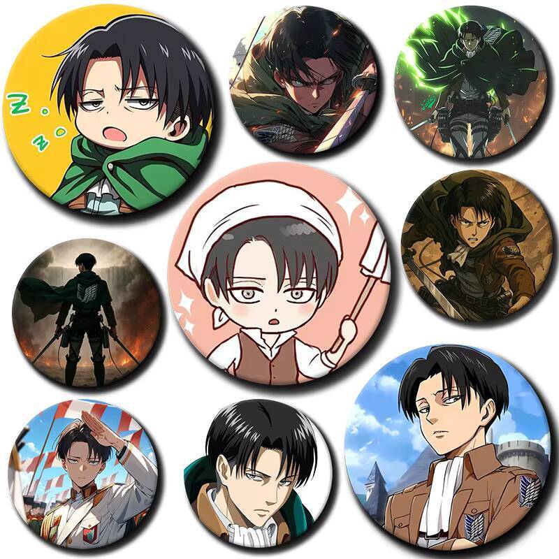 การ์ตูนตัวอักษร Levi Ackerman ปุ่ม Pin Badge อะนิเมะ Levi Ackerman เข็มกลัด Creative Badge สําหรับกร