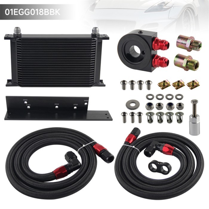 22 Row Bolt On Oil Cooler Kit Fits for Nissan Fairlady 350Z Z33 03-08 3.5L / 370Z Z34 09-17 3.7L VQ