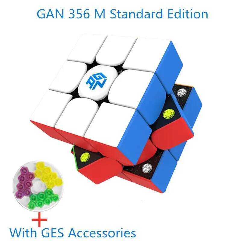 3X3x3 Magntic Magic Spd Cub Stickrlss Gan 356M Profssional Fidgt Toys GAN 356 M Lit Cubo Magico ‌🔥