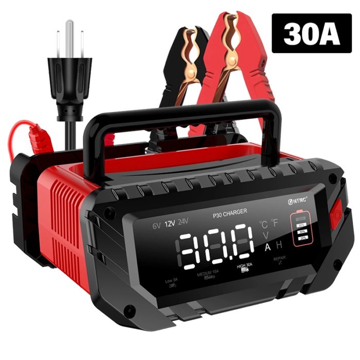 12V/30A 24V/16A Smart Car Battery Charger 6V/10A For Motorcycle Battery Repair Auto Lead Acid AGM G