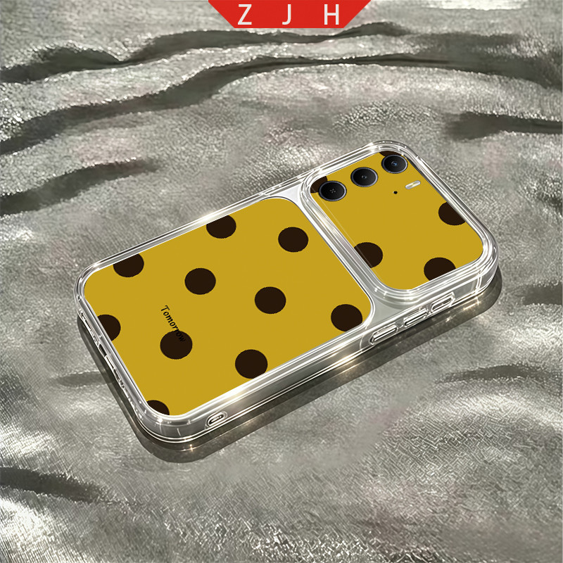 สําหรับRealme C75 C175X C100 C100X C100i 4Gเคสโทรศัพท์ออกแบบใหม่สีดํารูปแบบจุดโปร่งใสหน้าต่างขนาดใหญ