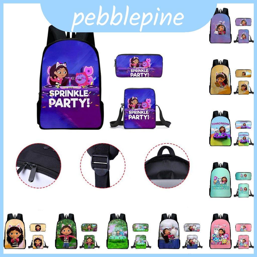 Dollhouse Stylish Gabbys Backpack Designed สําหรับนักเรียนพร้อมที่เก็บและเคสดินสอสะดวก