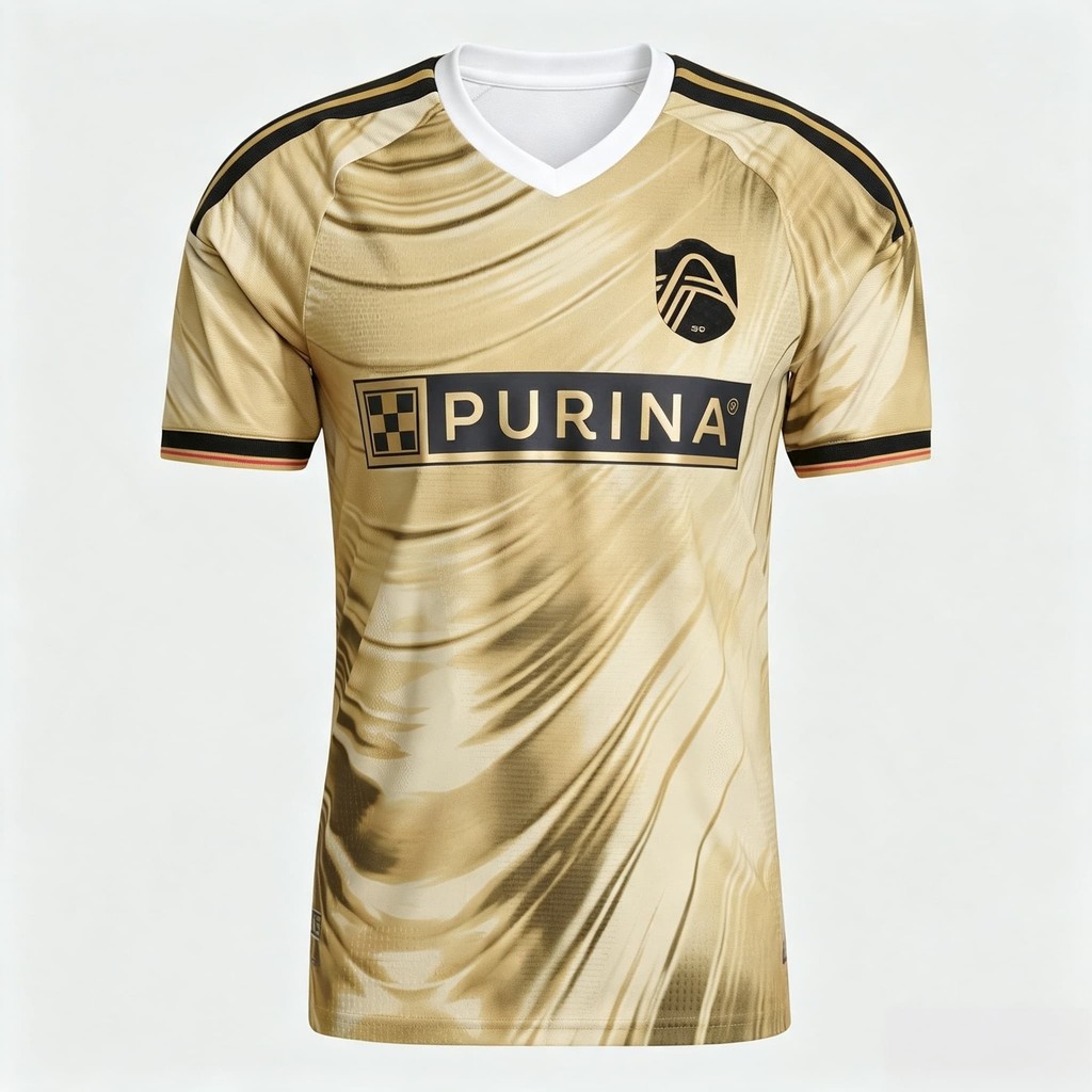 ใหม่ 2025/26 ทีมเยือน MLS เสื้อฟุตบอลผู้ชายรุ่นพัดลมทองสีดําสีแดงครอบครัวจับคู่