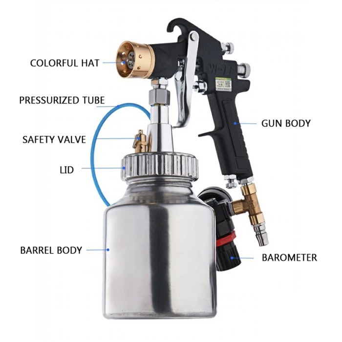 Water-In-Water Multi-Colored Paint Spray Gun Lower Pot Water-In-Sand Spray Grab Paint Paint Spray G
