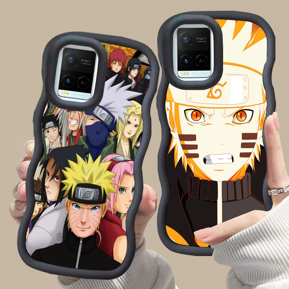 MERAH D-11 Uzumaki Naruto สีชมพูสีแดงสําหรับ VIVO V30 Y02a Y21a Y02t Y02 Y21s Y21 Y21t Pro 5G สีดํา