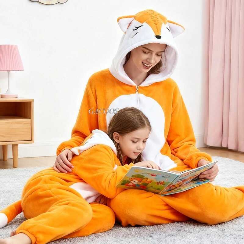 C Animal Cosplay Overalls Kigurumi Fox Lion Tiger Costume Halloween Carnival Christmas Family Jumps