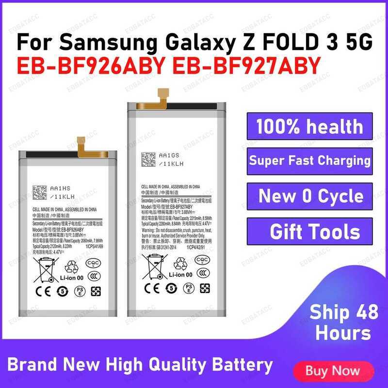 แบตเตอรี่ EB-BF926ABY EB-BF927ABY ใหม่เอี่ยมปี 2026 สำหรับ Samsung Galaxy Z Fold 3 5G F926 F927 + แบ