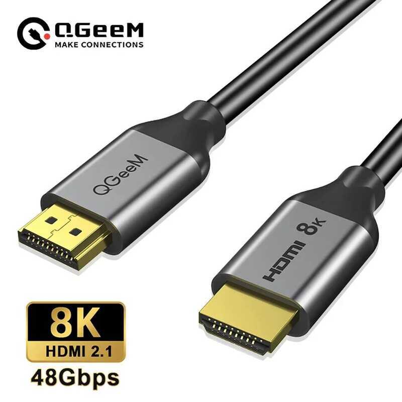 สาย HDMI 8K QGeeM สาย HDMI 2.1 สำหรับ Xiaomi Xbox Series X PS5 PS4 Chromebook แล็ปท็อป 120Hz HDMI Sp