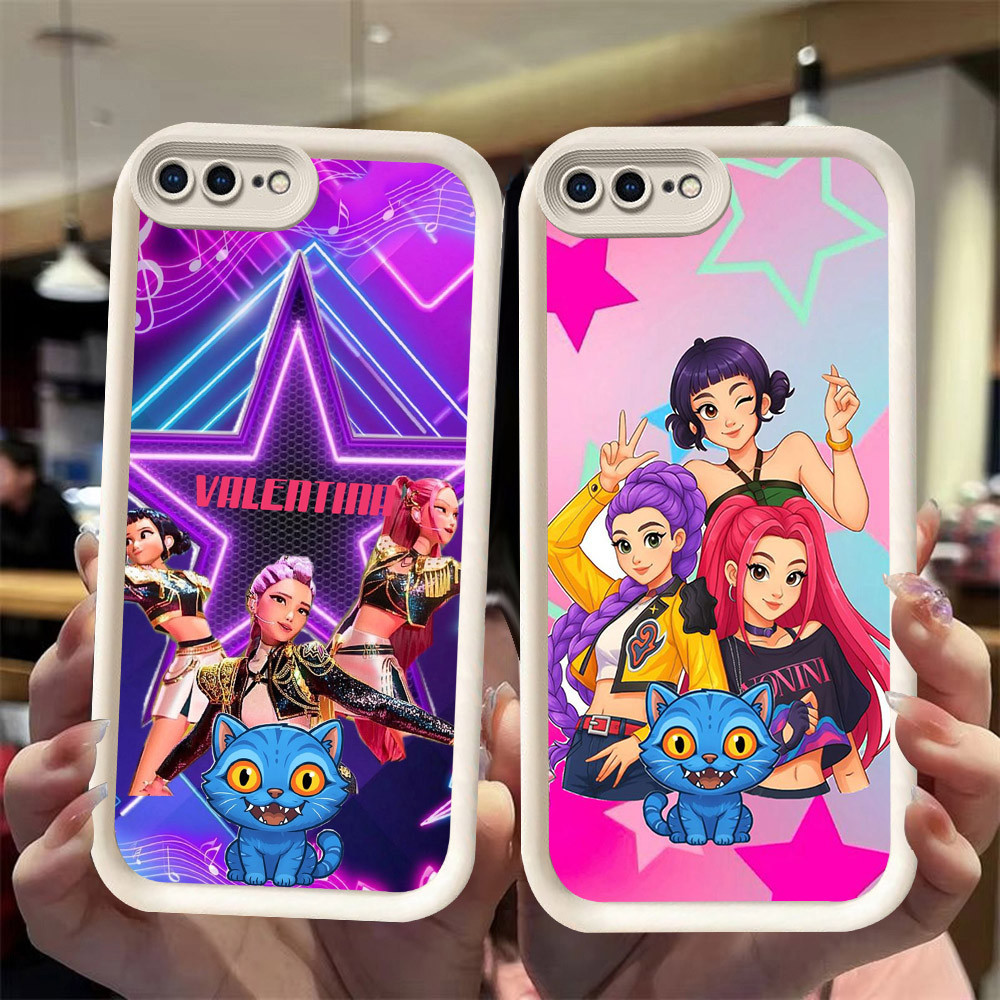 J-17 K-Pop Demon Hunters ดำขาวชมพูเคสโทรศัพท์หรับ iPhone 6 8 6S 7 SE 2020 Plus