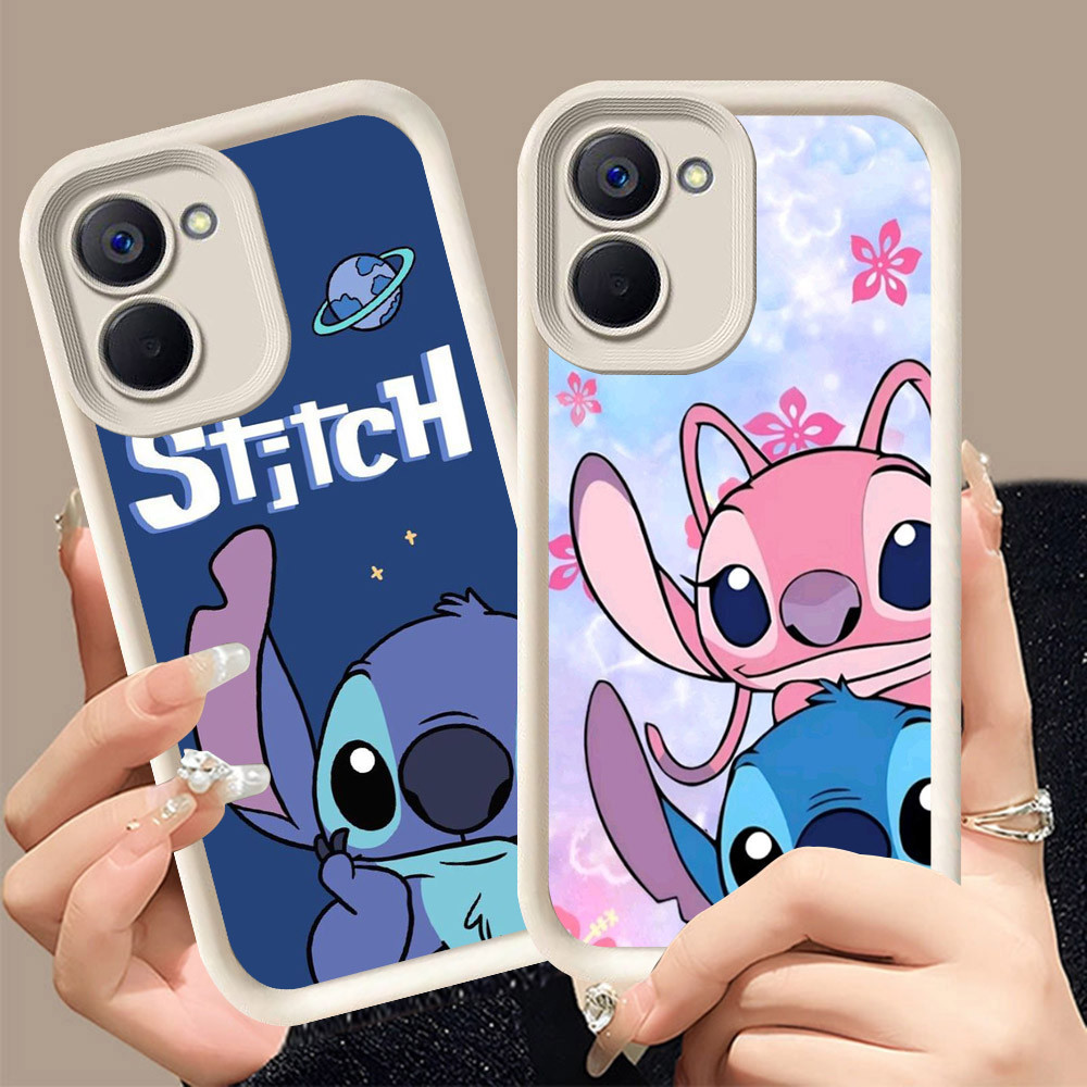 Q-30 Cute Stitch ขาวดำเคสโทรศัพท์หรับ VIVO IQOO Y03T Y18S Z9 T3 Y03 Y18i Y18 LITE ปกสีชมพู