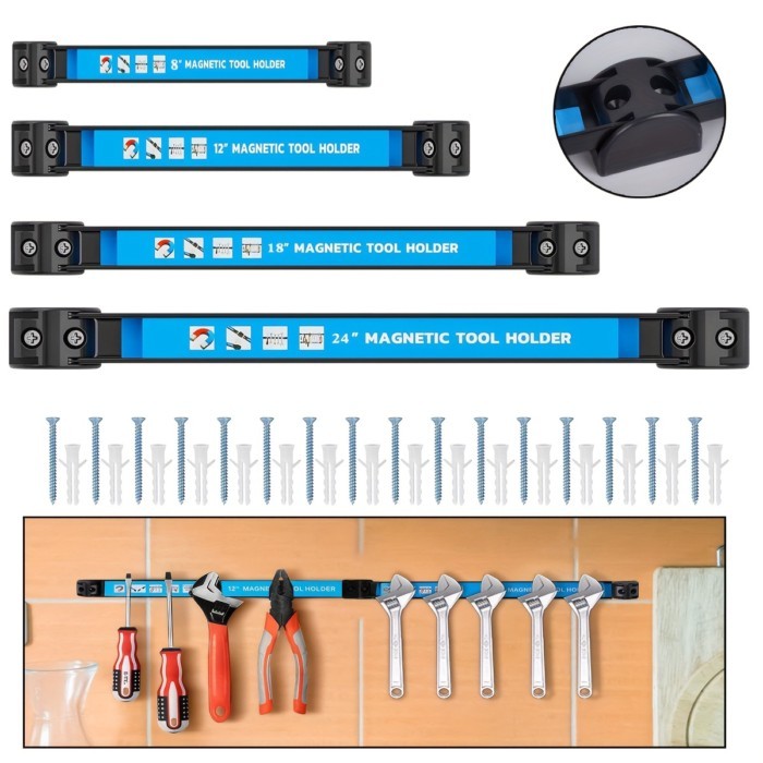 8,12,18,24inch Magnetic Tool Holder Heavy Duty Tool Bar,Space Saving Metal Organizer Rack Tool for