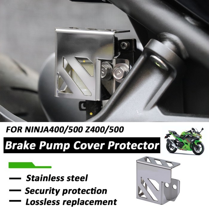 Motorcycle Accessorie Rear Fluid Reservoir Guard Protector Cover Stainless steel For Kawasaki NINA