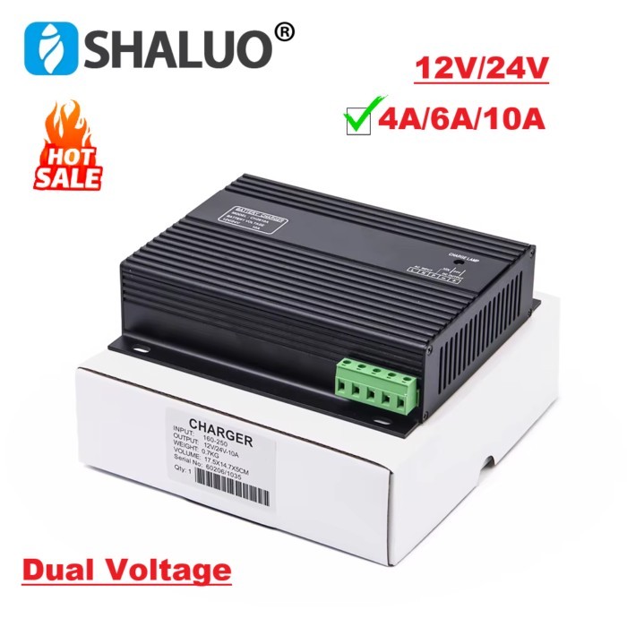 Dual Voltage 12V 24V 4A 6A 10A Generator Auto Intelligent Battery Charger Module Float Charger Adap