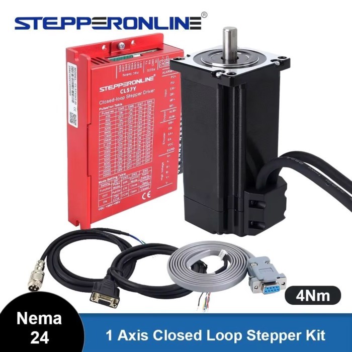 STEPPERONLINE 4Nm Nema 24 Closed Loop Stepper Motor 5A with Nema24 Hybrid Servo Driver CL57Y V2.0 C