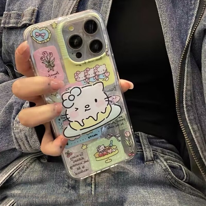 การ์ตูนการ์ตูนแมว iPhone13 เคสโทรศัพท์ 14 เหมาะสําหรับ 15pro Apple 11 xr โปร่งใส xs Soft Case 78p
