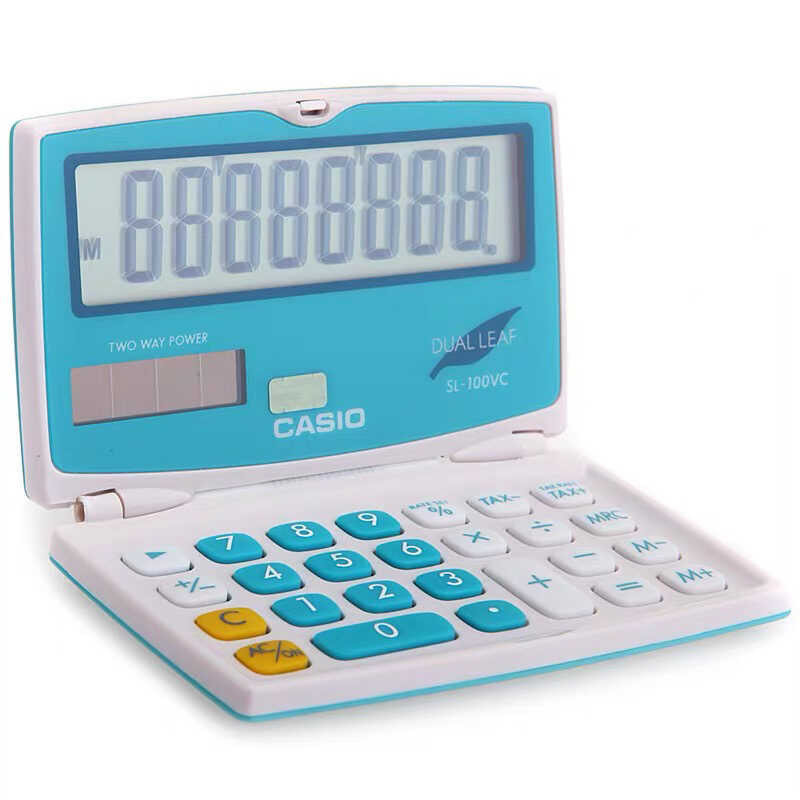 Casio SL-100NC มินิน่ารักคอมพิวเตอร์แฟชั่นพลังงานแสงอาทิตย์แบบพกพาเครื่องคิดเลขแบบพับได้ wangm3