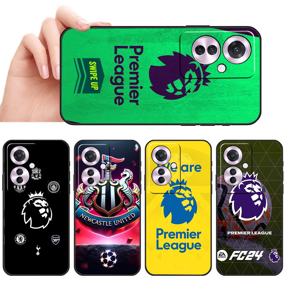 เคสโทรศัพท์สีดํานุ่มสําหรับ OPPO Reno 11F 5G F25 Pro SX41 พรีเมียร์ลีกโลโก้ปลอก Anti fall ฝาครอบป้อง