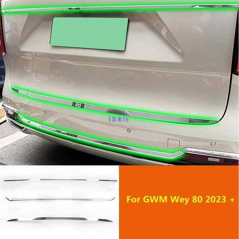 Car Styg Rear Trunk Molding Cover Tail Gate Trim For Great Wall GWM Wey 80 Poating 2023 + Protector