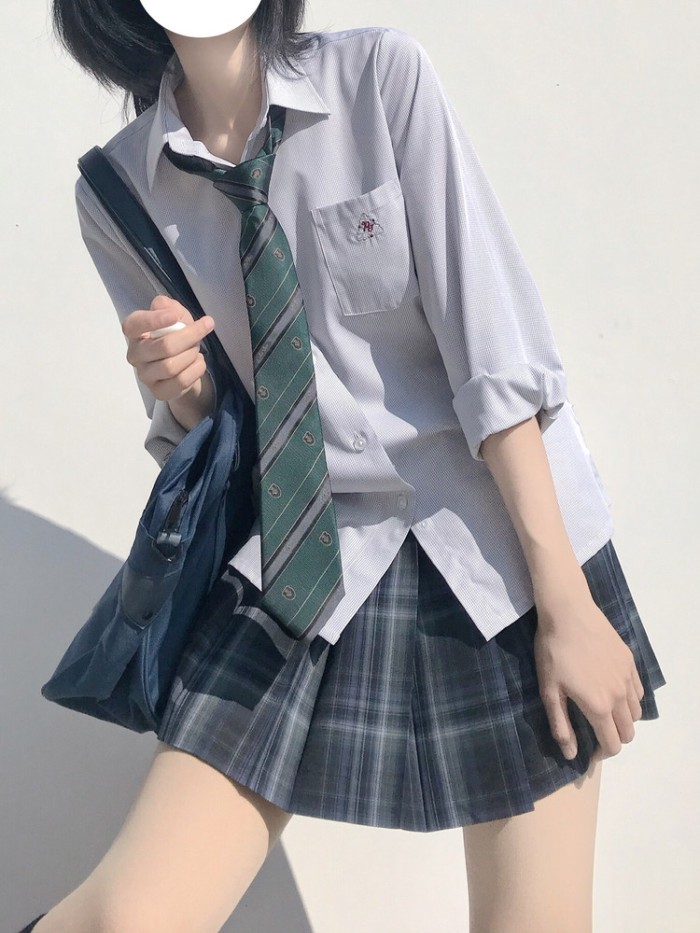 Bojin Middle JK เสื้อผู้หญิงแขนยาวแขนสั้นปักคู่