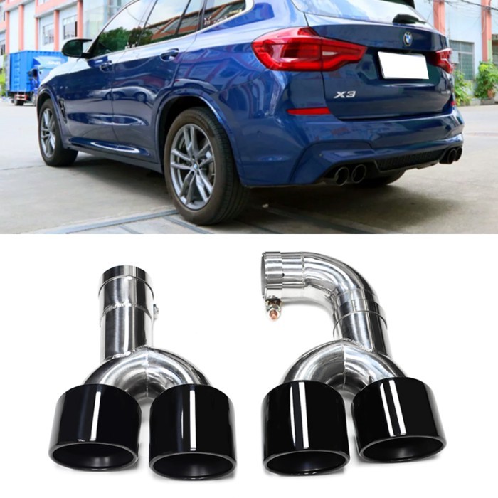 Stainless Steel Quad Tailpipe for 2022+ BMW X3 G01 X4 G02 20i 30i, X3M Competition Bumper Upgrade M
