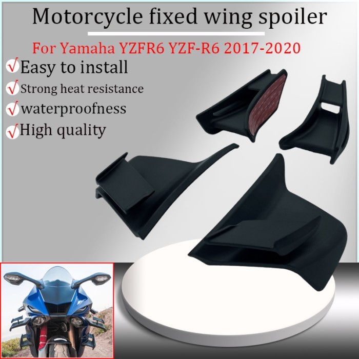 For Yamaha YZFR6 YZF-R6 2017-2022 2018 2019 2020 motorcycle fixed wing fairing kit, aerodynamic win