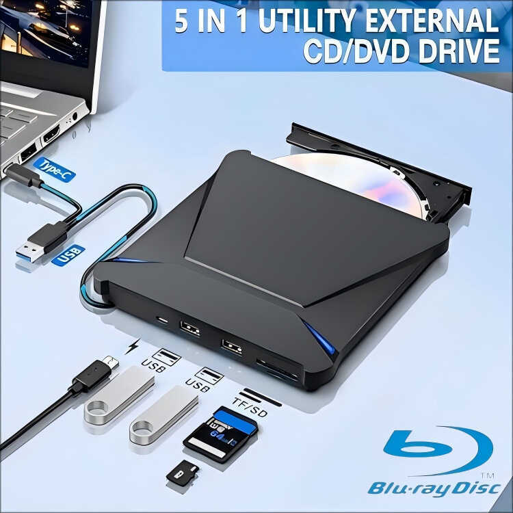 ไดรฟ์ Blu-Ray ภายนอก Blu-Ray แกะสลัก BD ภายนอก Blu-Ray