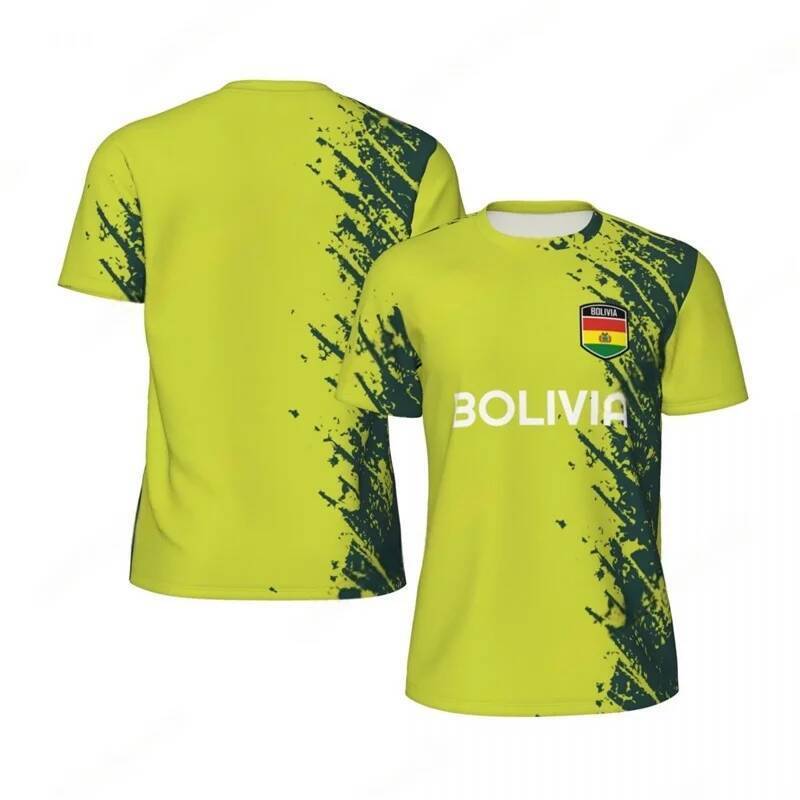 ฤดูร้อน 3D พิมพ์ Bolivia ฟุตบอลเสื้อยืดสําหรับชายแฟชั่น 2025 แขนสั้น Tshirt เด็กกีฬาฟุตบอล Jersey Te