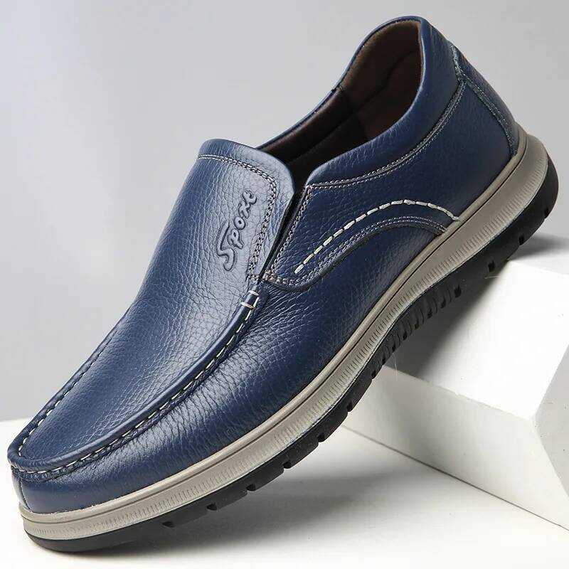uine Leather Casual Shoes Winter Sneaker Men's Loafers Youth Driving Shoes Man Formal Shoes Elderly