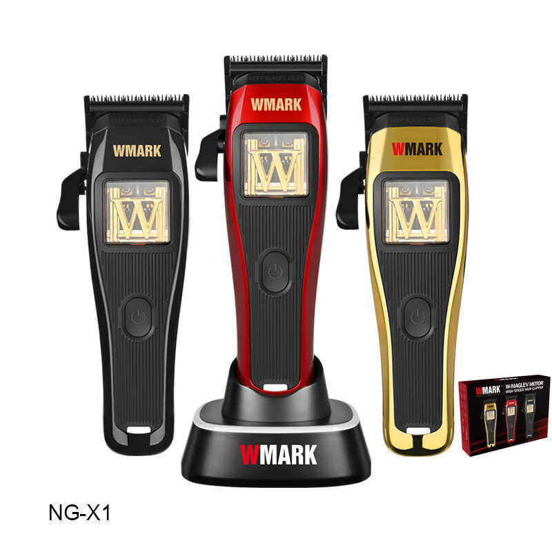 WMARK Clipper ผมแบบชาร์จไฟได้แม่เหล็กระงับ Vector Motor Professional High-Speed DLC Blade Hair Clipp