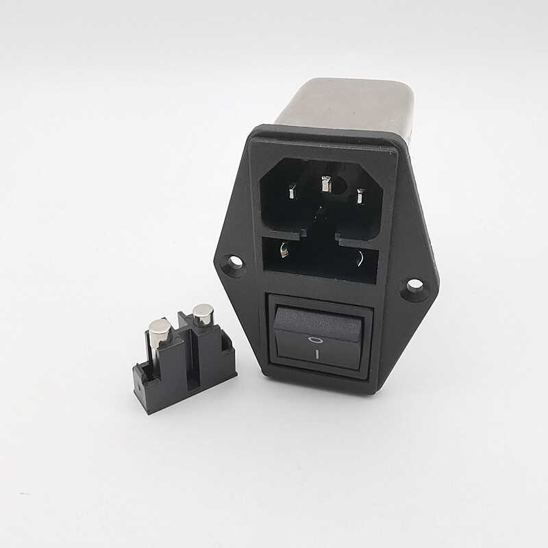 Kennyway Dual Fuse พร้อมซ็อกเก็ตสวิตช์ EMI Power Filter CW2C-10A-TF2 220V10A