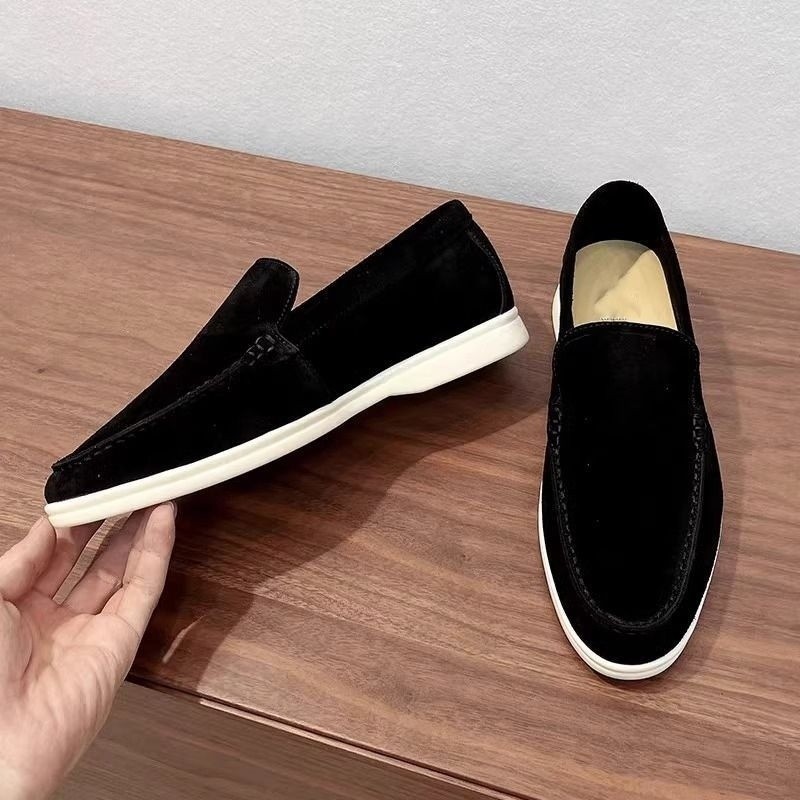 2025 สไตล์ใหม่ Slip-On Casual Loafer ผู้ชายอังกฤษชุดเท้า Peas รองเท้าขี้เกียจขับรถสบายรองเท้าหนังผู้ชาย