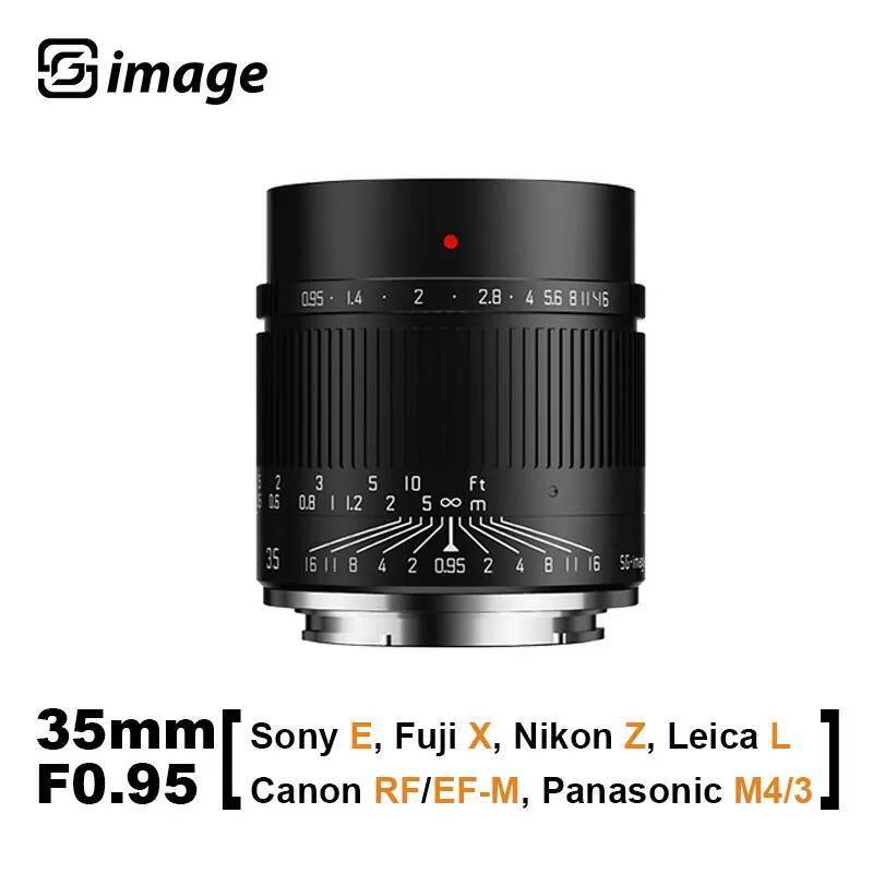 SGimage 35 มม. F0.95 Prime เลนส์สําหรับ Sony E, Nikon Z, Fuji X, Leica L, Olympus Panasonic M4/3 Mou