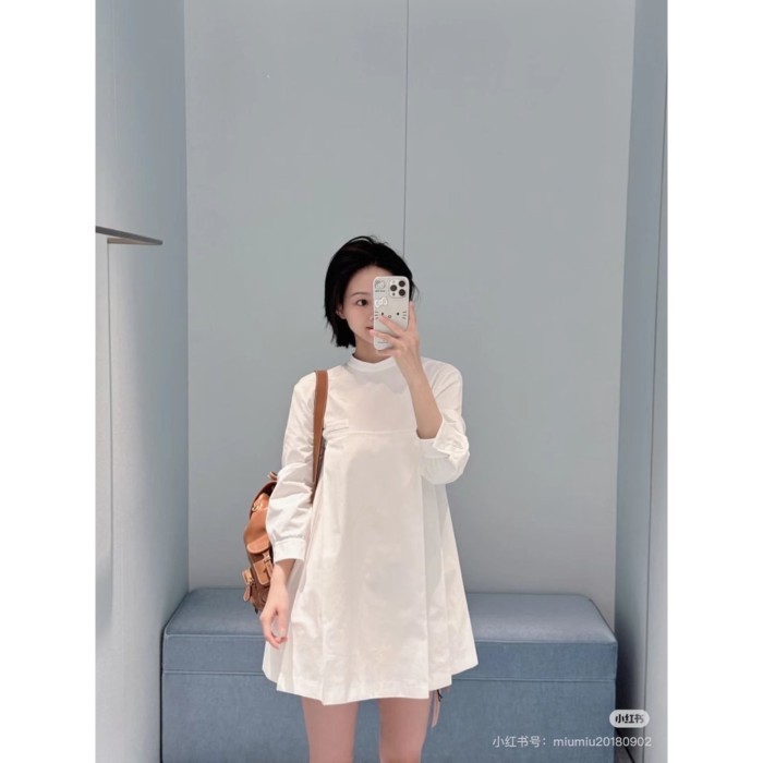 1: 1 มาตรฐานต้นฉบับ [Miu Factory Store] Miumi * ต้นฤดูใบไม้ผลินําเข้าผ้าฝ้ายแท้ผ้าไหมข้าราชการคอมโพ